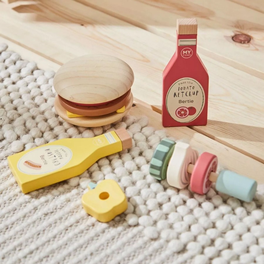 Toys & Books My 1st Years Role Play/Imaginative Play | Personalised Wooden Barbecue Food Play Set