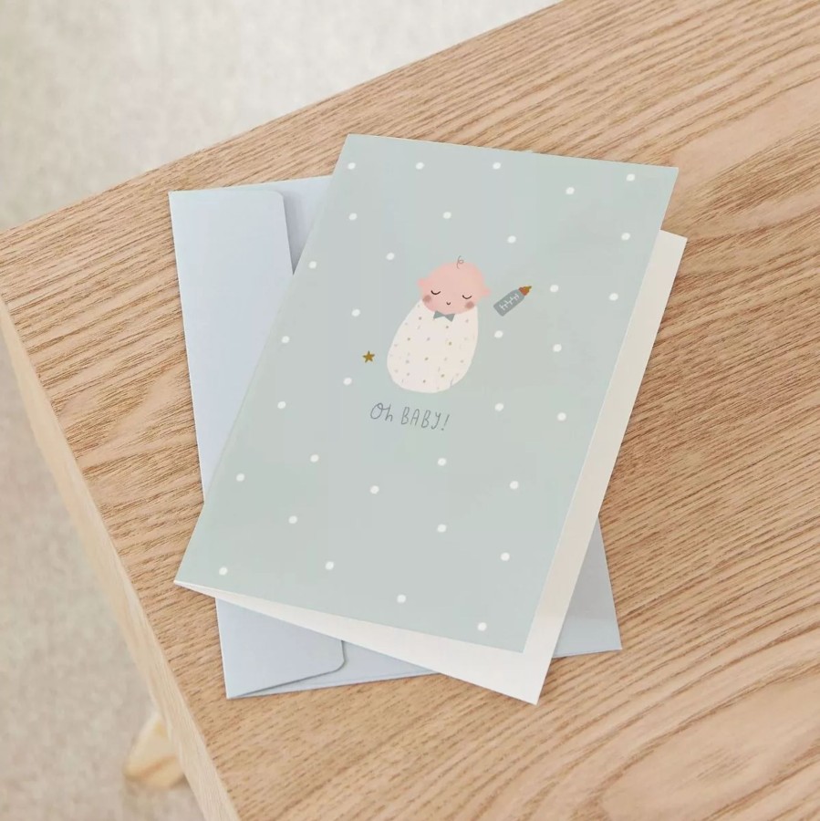 Gifts My 1st Years Greetings Cards | Personalised Blue New Baby Greetings Card