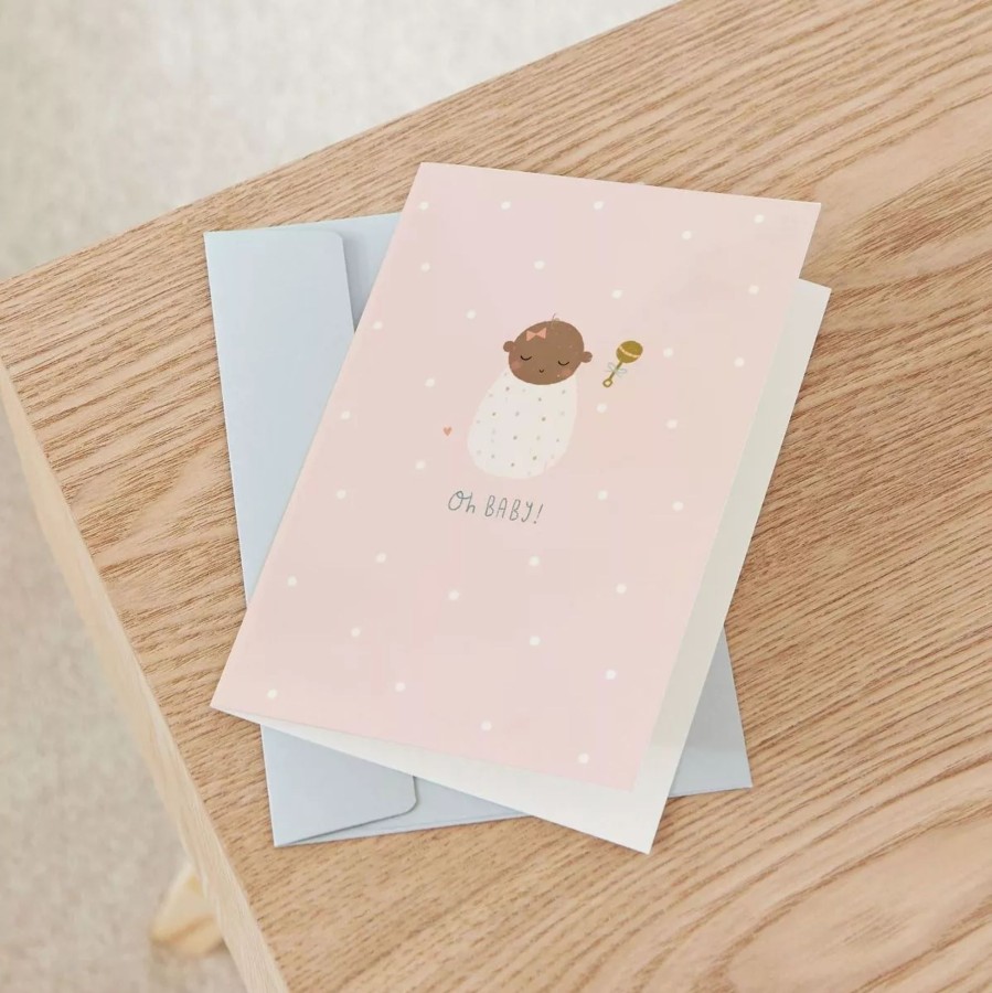 Gifts My 1st Years Greetings Cards | Personalised Pink New Baby Greetings Card