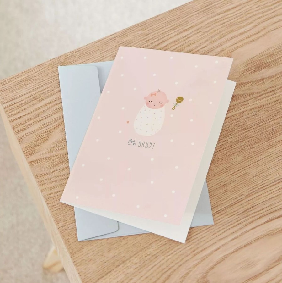 Gifts My 1st Years Greetings Cards | Personalised Pink New Baby Greetings Card