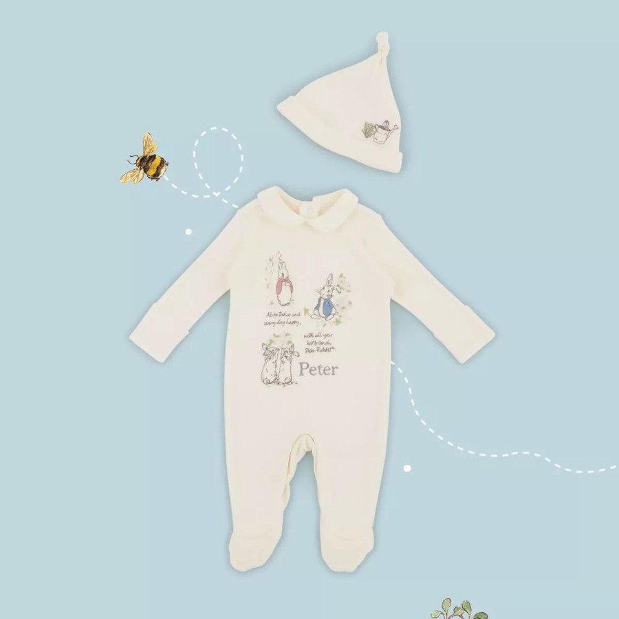 Baby (0-24 Mos) Peter Rabbit Baby Sleepsuits & Pyjamas | Personalised Peter Rabbit Baby Sleepwear Set