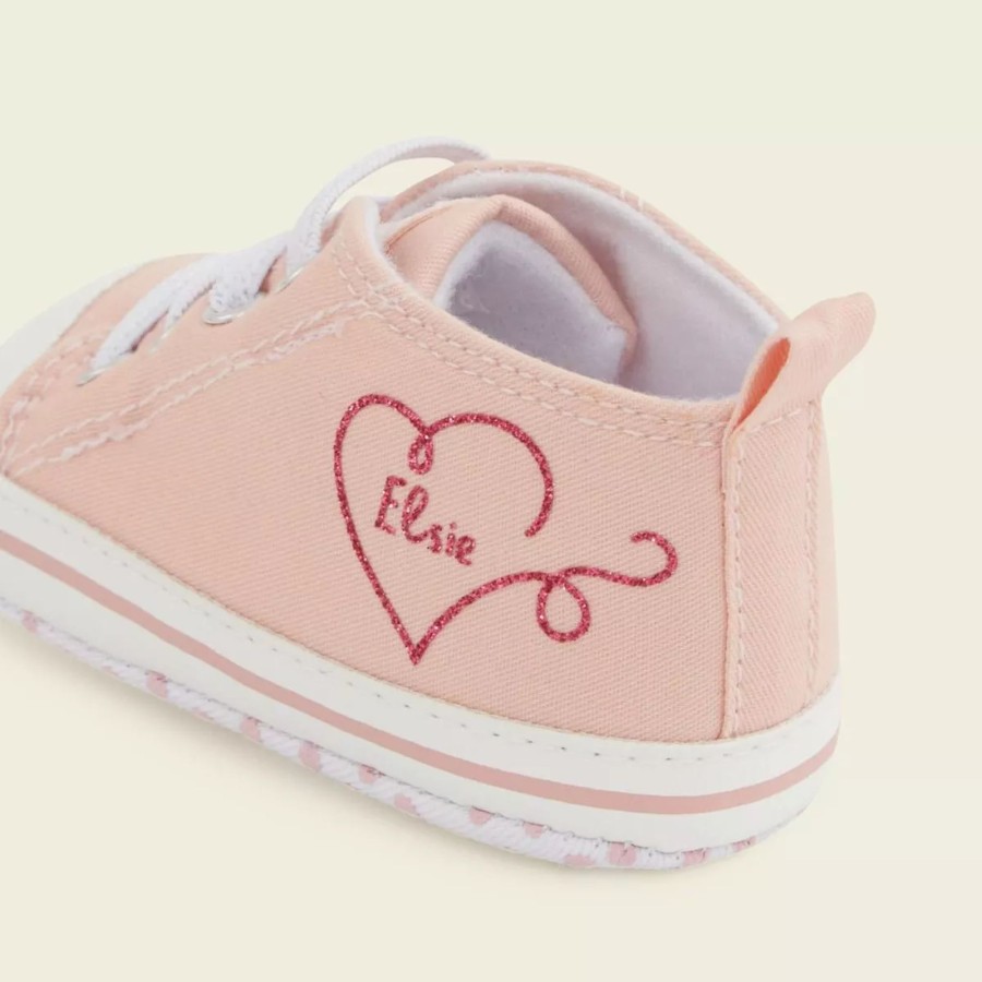 Baby (0-24 Mos) My 1st Years Baby Shoes | Personalised Pink Heart Design Baby High Top Shoes