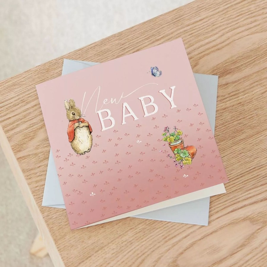 Gifts Peter Rabbit Greetings Cards | Personalised Flopsy Bunny New Baby Greetings Card