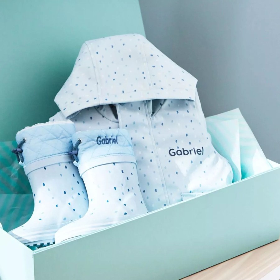 Kids (2-7Yrs) My 1st Years Kids Welly Boots | Personalised Blue Spot Rainy Day Set