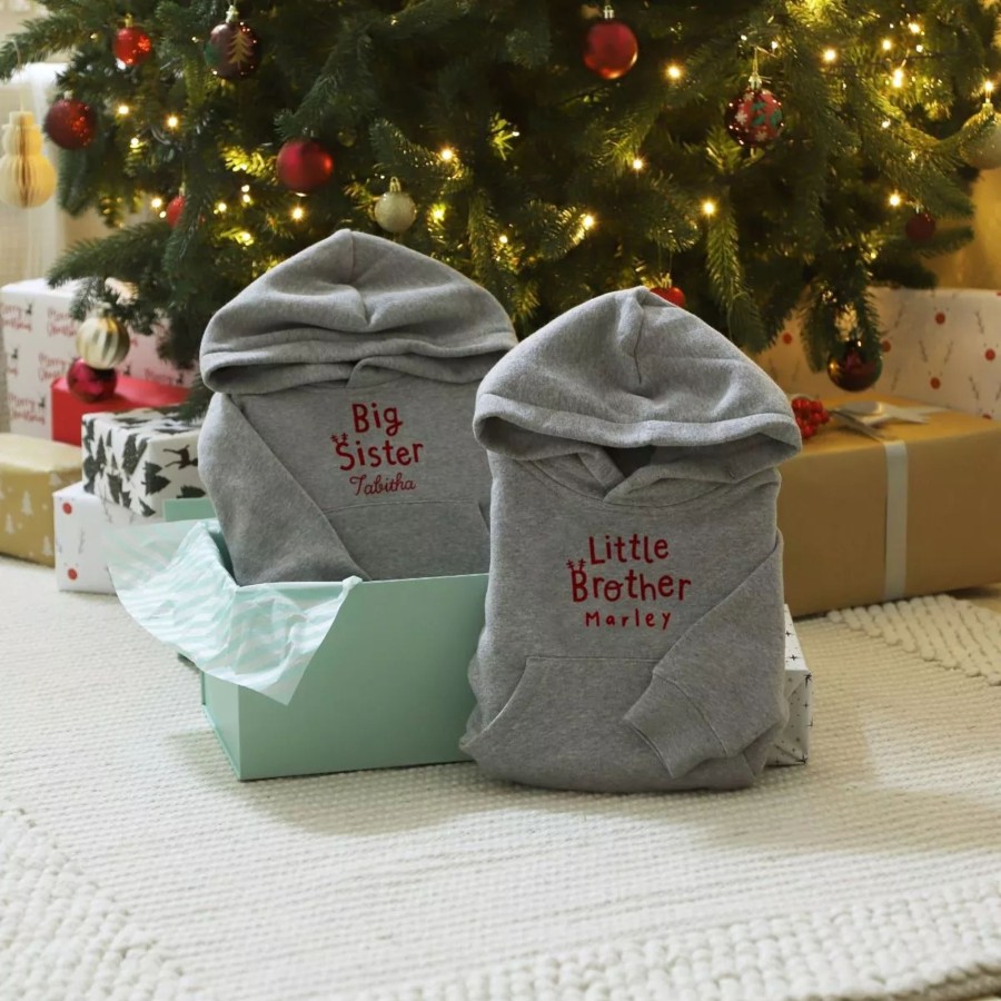 Kids (2-7Yrs) My 1st Years Kids Coats & Jackets | Personalised Matching Sibling Christmas Hoodie Set