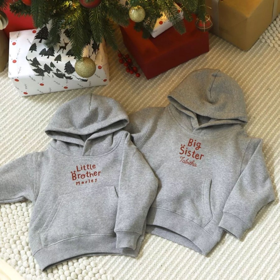 Kids (2-7Yrs) My 1st Years Kids Coats & Jackets | Personalised Matching Sibling Christmas Hoodie Set