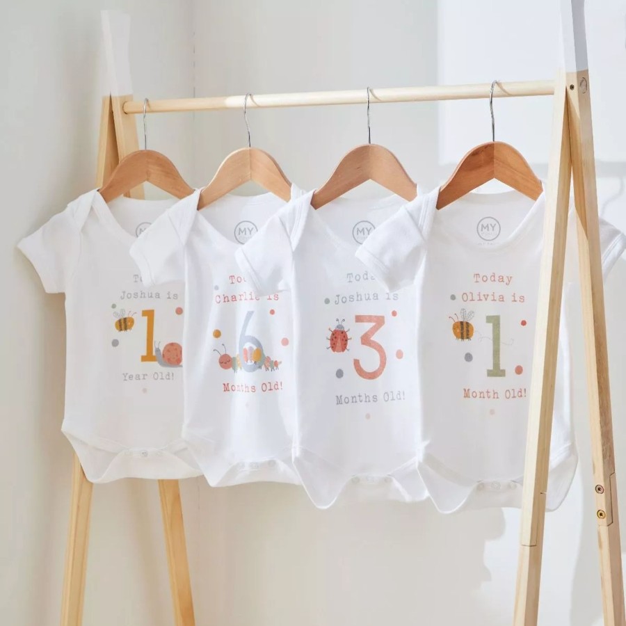 Baby (0-24 Mos) My 1st Years All Baby Clothing | Personalised Milestone Bodysuit Set