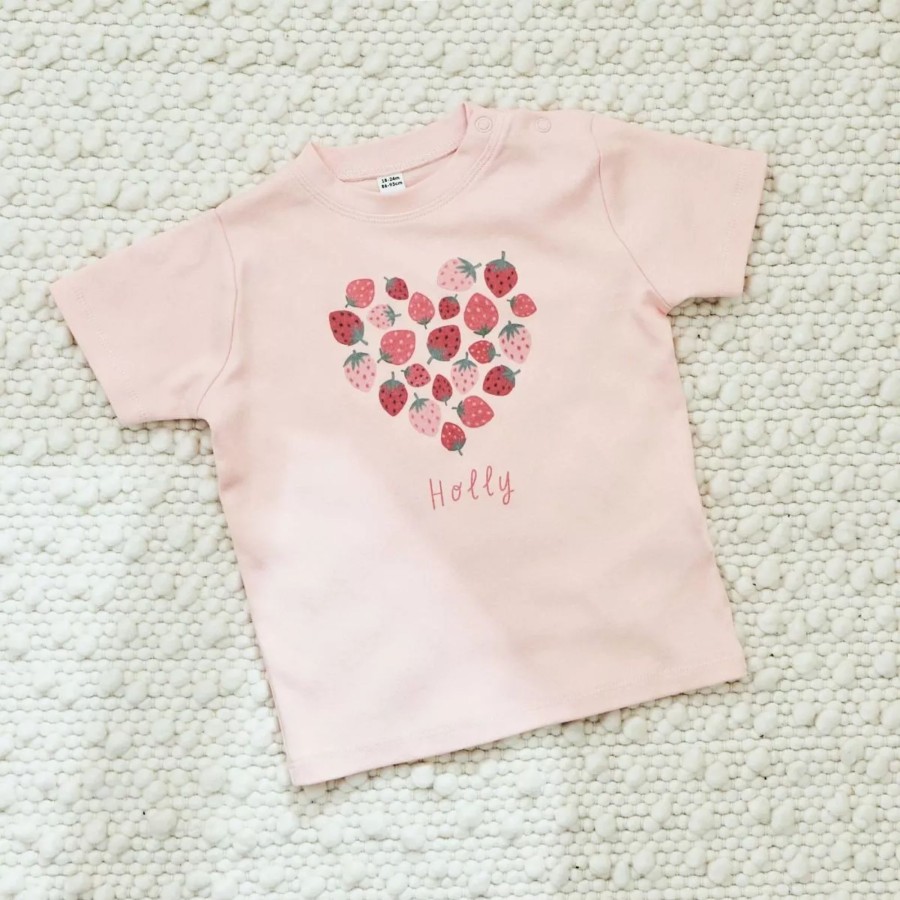 Kids (2-7Yrs) My 1st Years Kids T-Shirts & Jumpers | Personalised Strawberry Heart T-Shirt