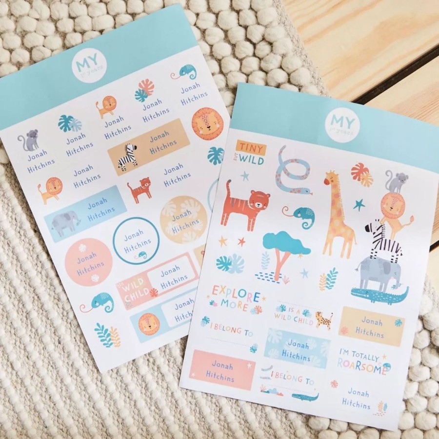 Gifts My 1st Years Keepsakes | Personalised Safari Sticker Pack