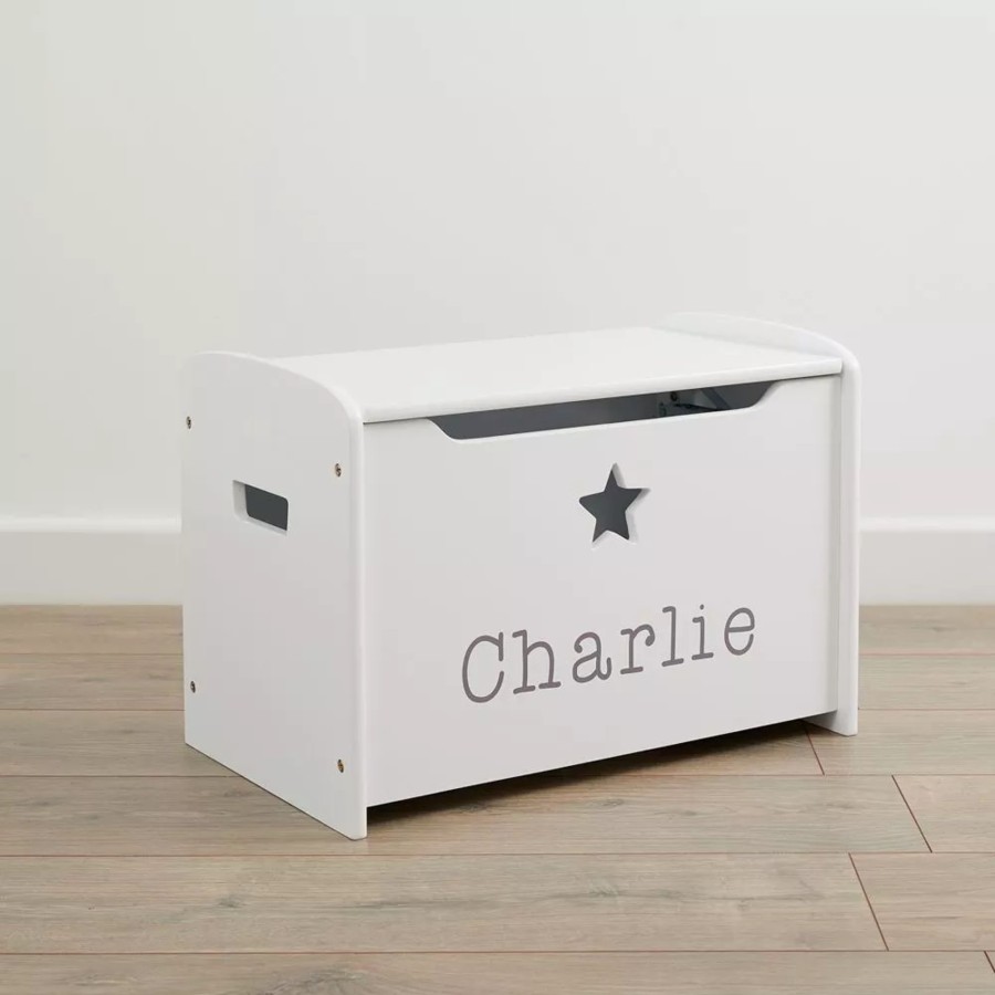 Furniture My 1st Years Toy Chests & Benches | Personalised White Star Design Toy Box