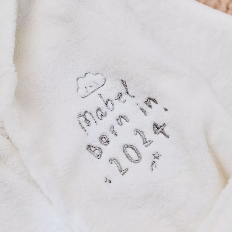 Kids (2-7Yrs) My 1st Years Kids Dressing Gowns | Personalised Born In 2024 Ivory Fleece Robe With Ears