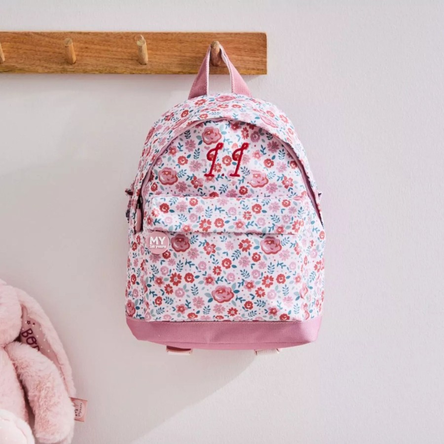 Kids (2-7Yrs) My 1st Years Kids Backpacks | Personalised Pink Ditsy Print Mini Backpack