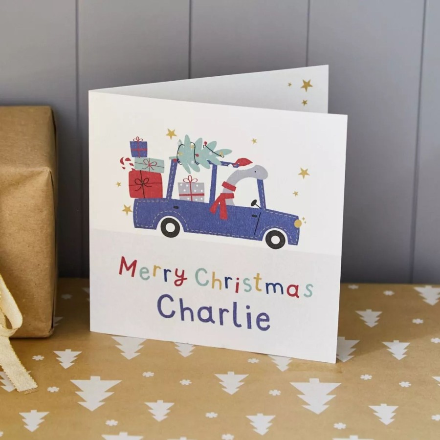 Gifts My 1st Years Greetings Cards | Personalised Dinosaur Christmas Card