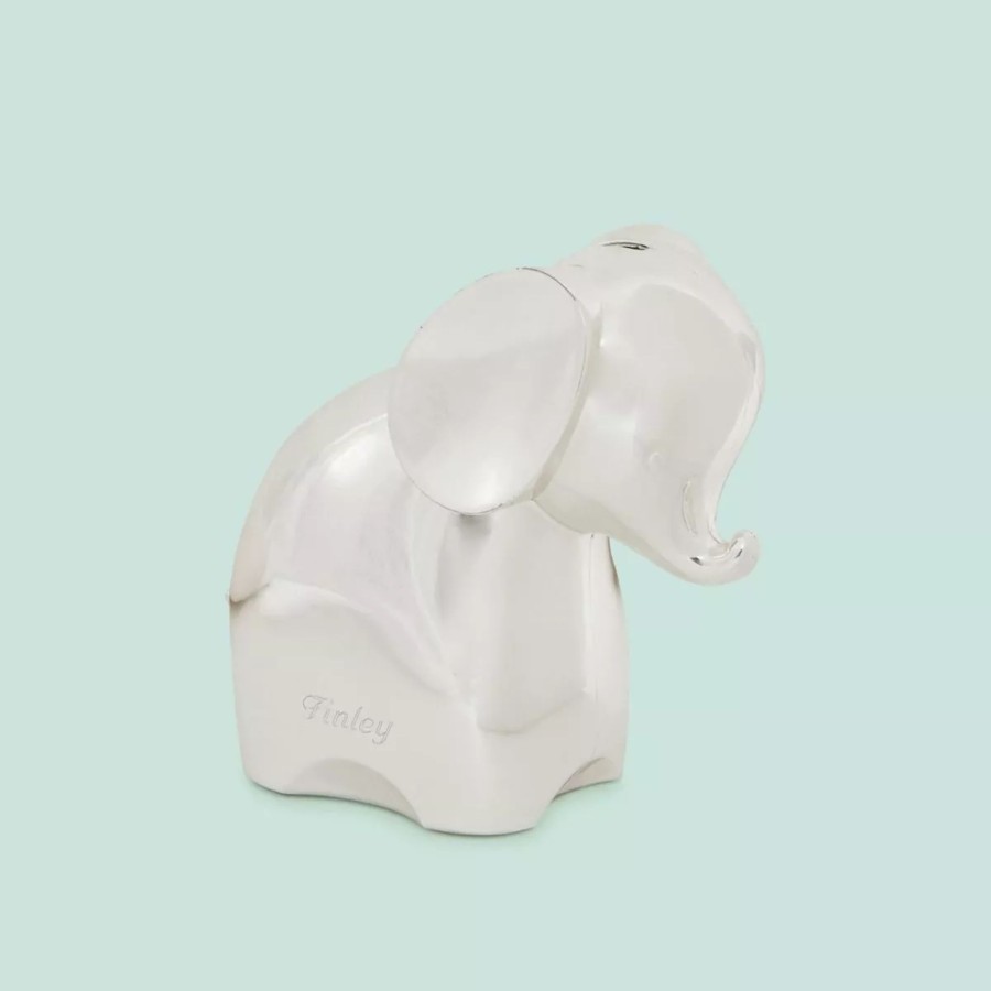 Furniture My 1st Years Photo Frames & Keepsakes | Personalised Silver-Plated Elephant Money Box