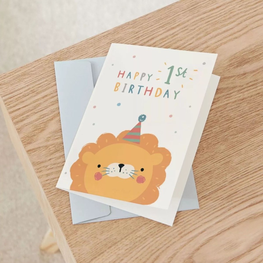 Gifts My 1st Years Greetings Cards | Personalised Little Lion'S 1St Birthday Card