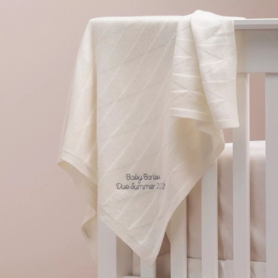 Baby (0-24 Mos) My 1st Years Baby Blankets & Comforters | Personalised 100% Cashmere Ivory Baby Blanket