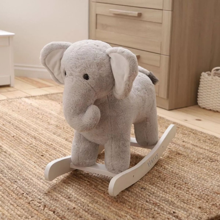 Furniture My 1st Years Soft Play | Personalised Grey Elephant Rocker Toy