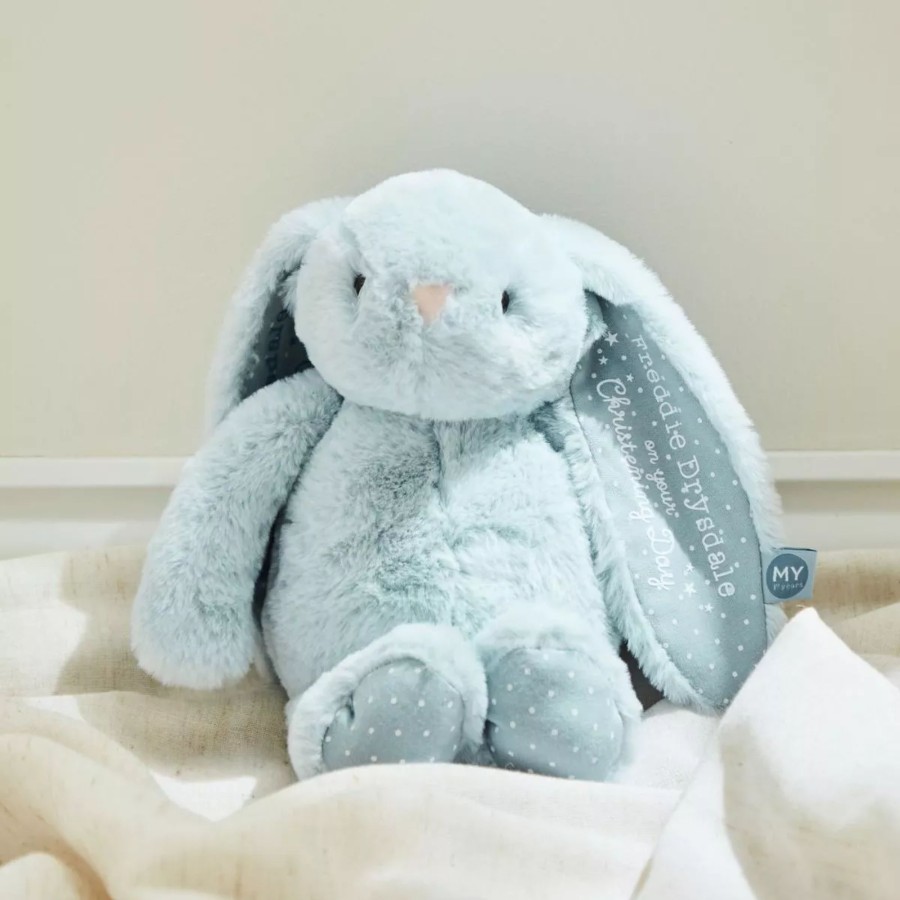 Toys & Books My 1st Years Cuddly Toys | Personalised Christening Day Blue Bunny Soft Toy