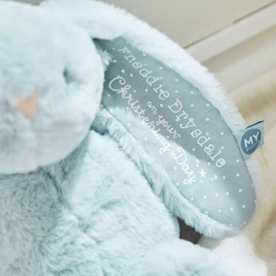 Toys & Books My 1st Years Cuddly Toys | Personalised Christening Day Blue Bunny Soft Toy