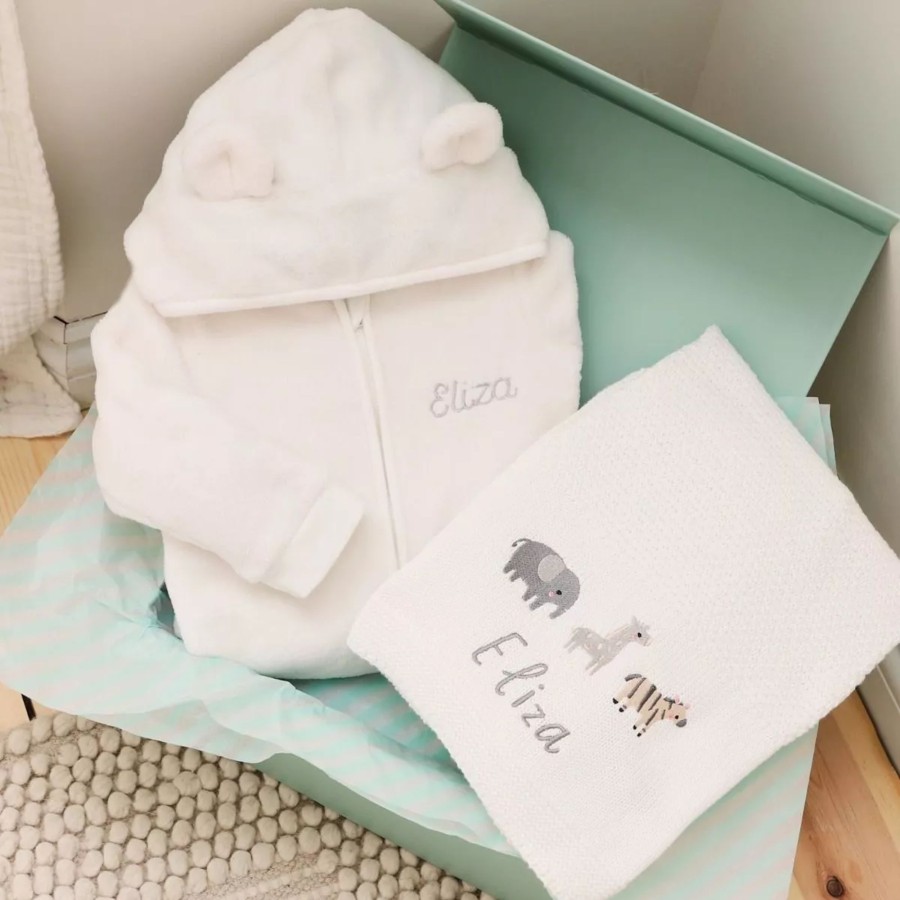 Gifts My 1st Years Clothing Gift Sets | Personalised Ivory Cosy Travel Set