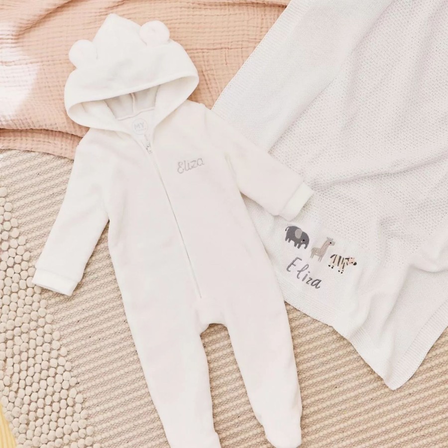 Gifts My 1st Years Clothing Gift Sets | Personalised Ivory Cosy Travel Set