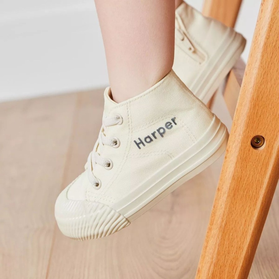 Kids (2-7Yrs) My 1st Years Kids Shoes | Personalised Ivory Toddler High Top Trainers