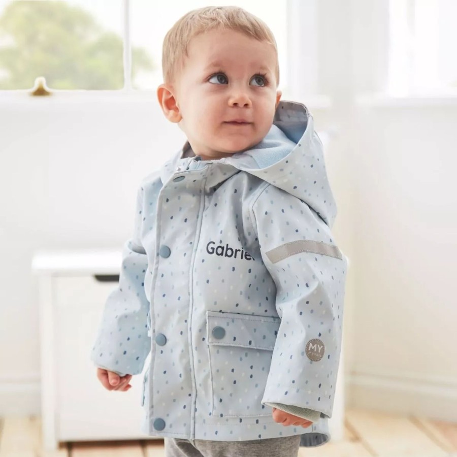 Kids (2-7Yrs) My 1st Years Kids Coats & Jackets | Personalised Blue Spot Print Raincoat