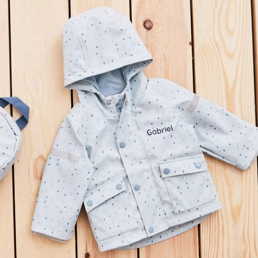 Kids (2-7Yrs) My 1st Years Kids Coats & Jackets | Personalised Blue Spot Print Raincoat