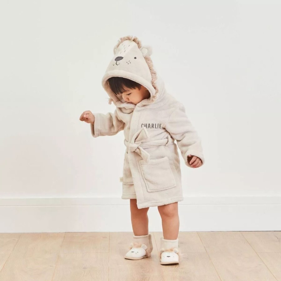 Kids (2-7Yrs) My 1st Years Kids Dressing Gowns | Personalised Lion Fleece Robe For Kids