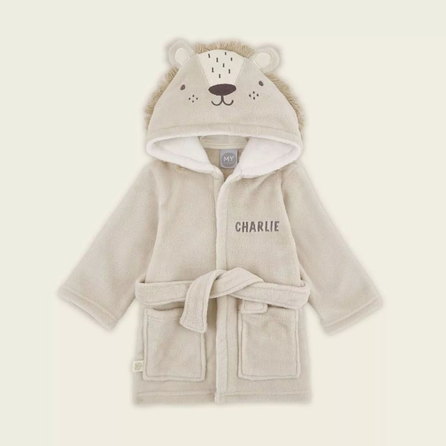 Kids (2-7Yrs) My 1st Years Kids Dressing Gowns | Personalised Lion Fleece Robe For Kids