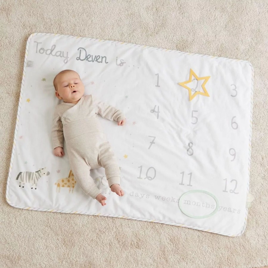 Baby (0-24 Mos) My 1st Years Baby Keepsakes | Personalised Newborn Milestone Blanket