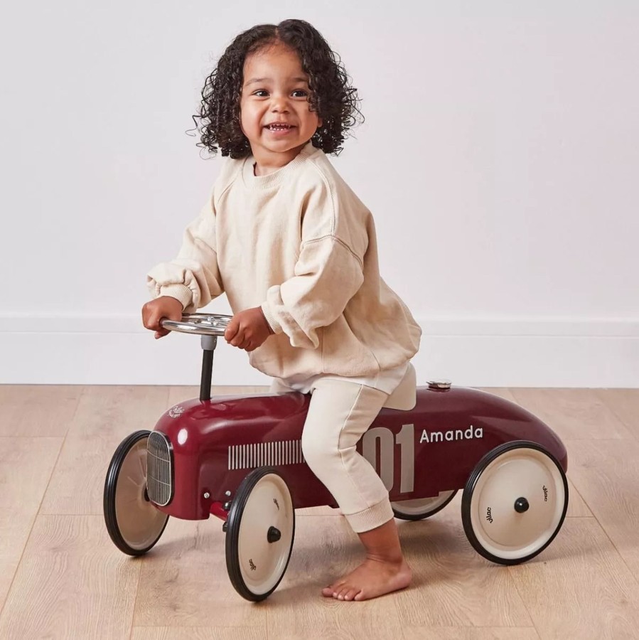 Toys & Books My 1st Years Ride Ons & Rockers | Personalised Burgundy Racing Ride-On Car