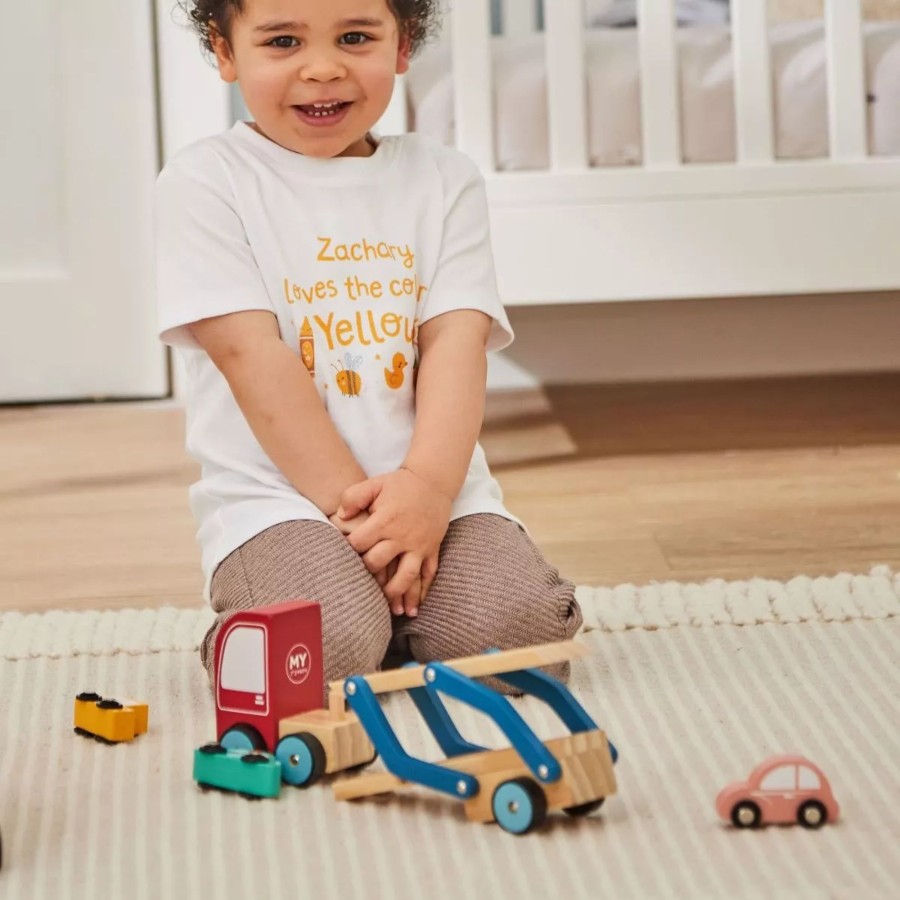 Toys & Books My 1st Years Pull Along Toys | Personalised Wooden Transporter Lorry Toy