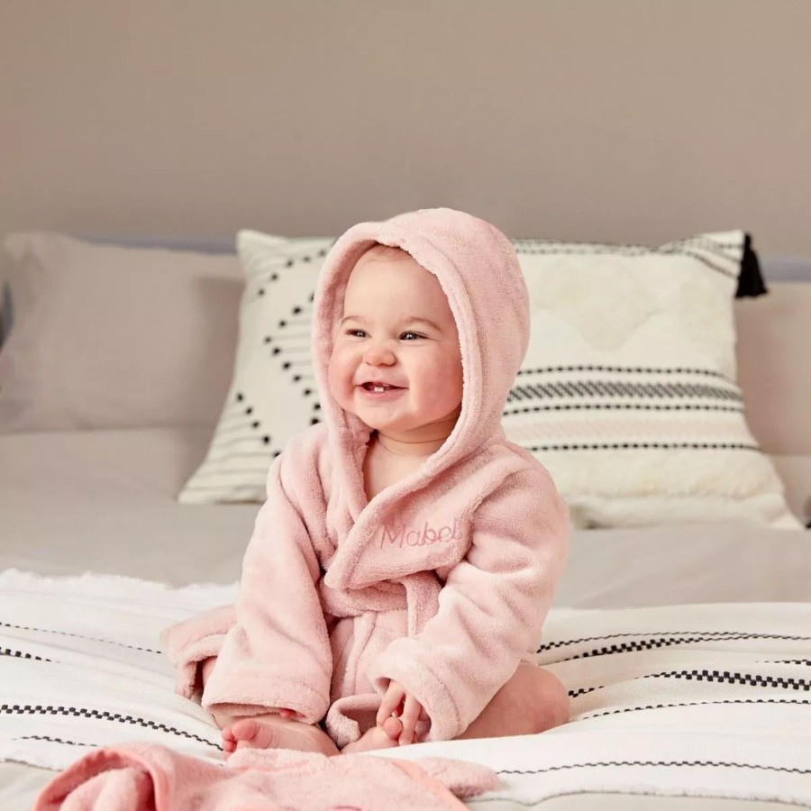 Kids (2-7Yrs) My 1st Years Kids Dressing Gowns | Personalised Pink Hooded Fleece Robe