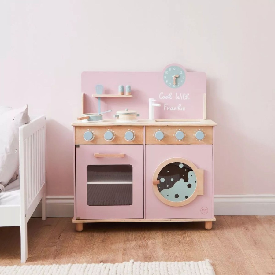 Toys & Books My 1st Years Role Play/Imaginative Play | Personalised Pink Wooden Kitchen Play Set