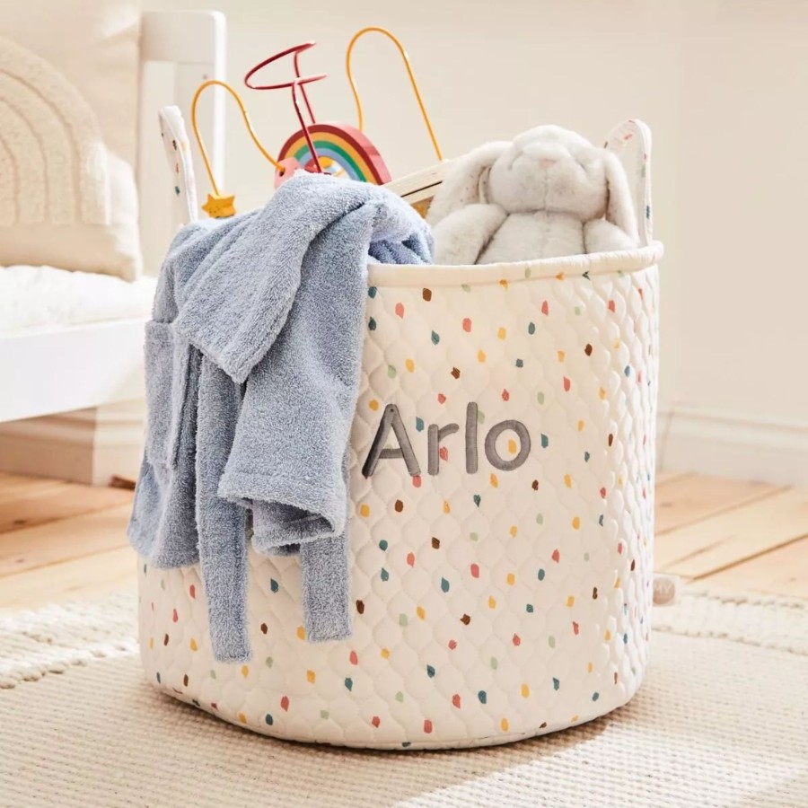 Furniture My 1st Years Room Accessories | Personalised Large Rainbow Polka Dot Storage Bag