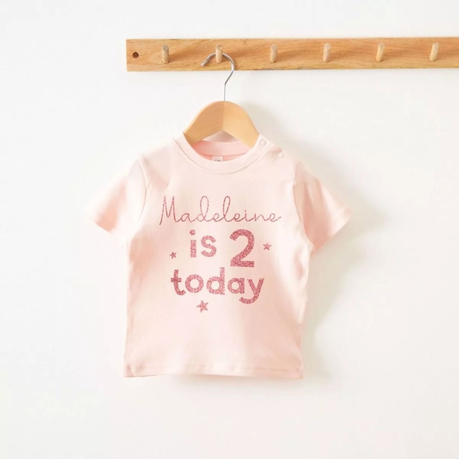 Kids (2-7Yrs) My 1st Years Kids Outfits | Personalised Birthday Pink T-Shirt