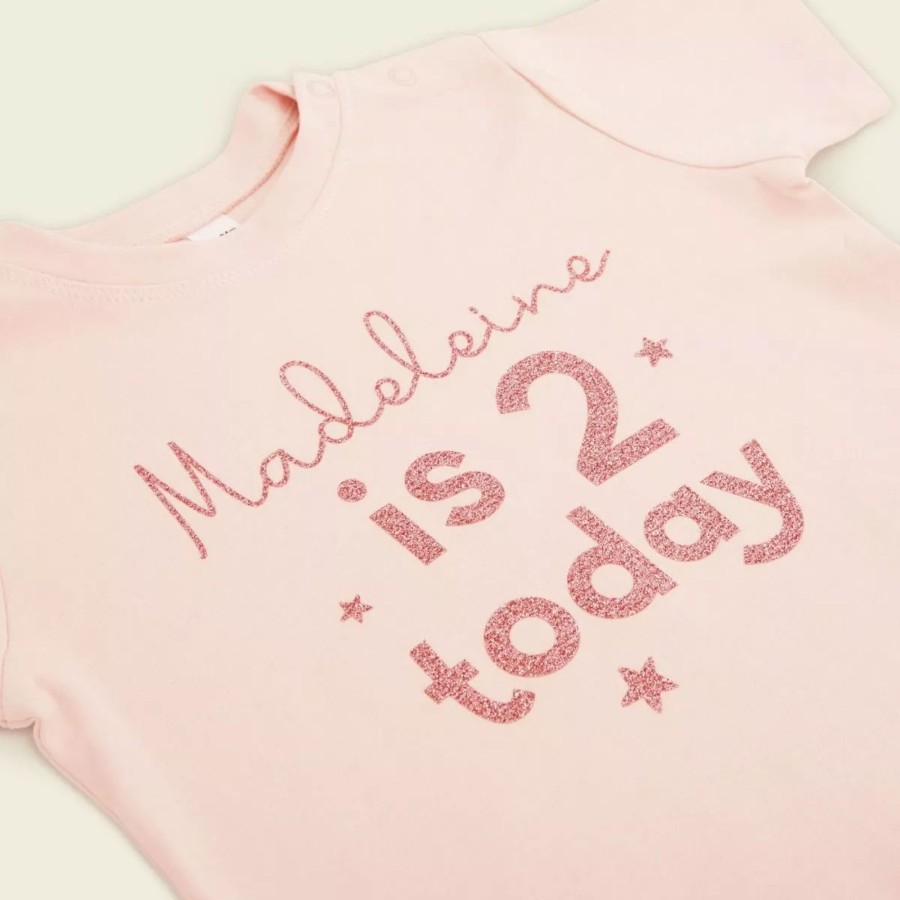 Kids (2-7Yrs) My 1st Years Kids Outfits | Personalised Birthday Pink T-Shirt