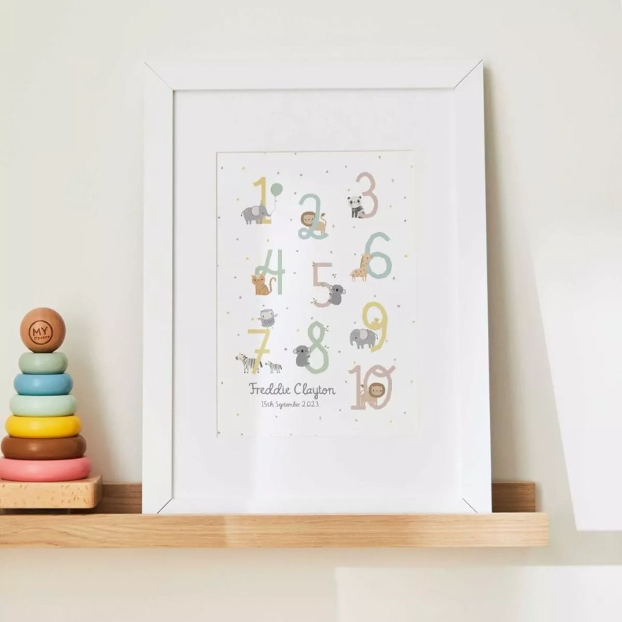 Furniture My 1st Years Wall Art & Prints | Personalised Animals And Numbers Wall Art