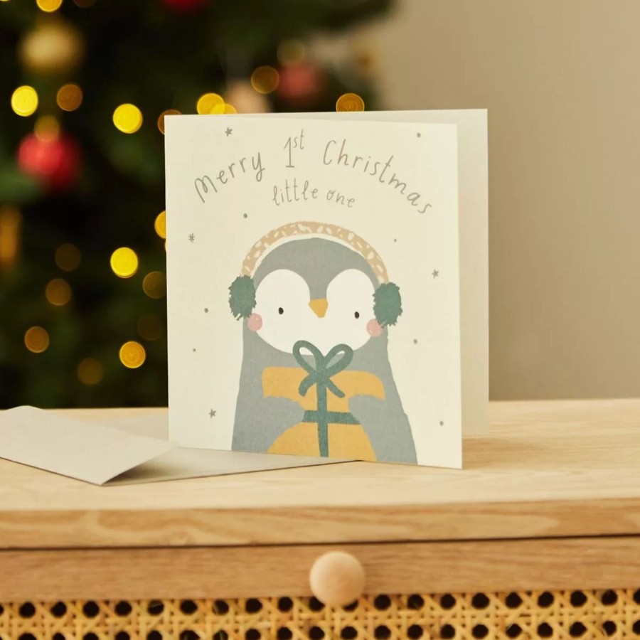 Gifts My 1st Years Greetings Cards | Grey My 1St Christmas Card