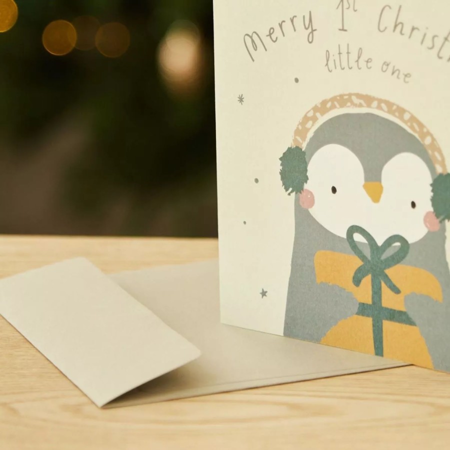 Gifts My 1st Years Greetings Cards | Grey My 1St Christmas Card