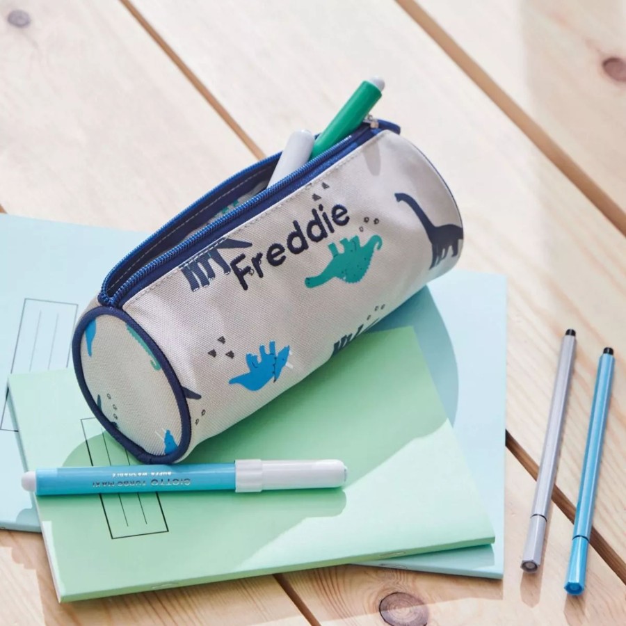 Kids (2-7Yrs) My 1st Years Kids Backpacks | Personalised Grey Dinosaur Pencil Case