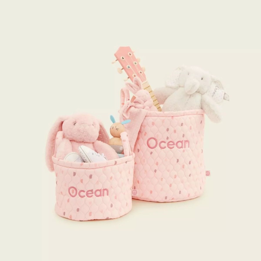 Toys & Books My 1st Years Soft Storage Bags | Personalised Pink Polka Dot Storage Bag Set