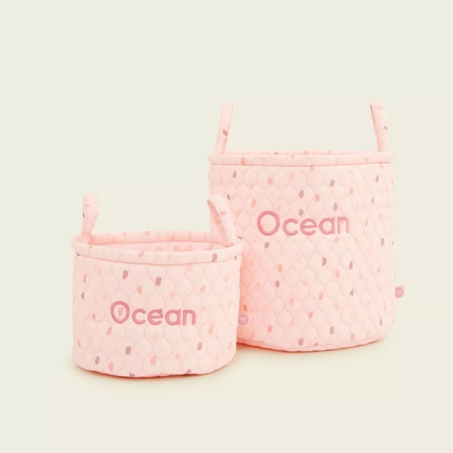 Toys & Books My 1st Years Soft Storage Bags | Personalised Pink Polka Dot Storage Bag Set