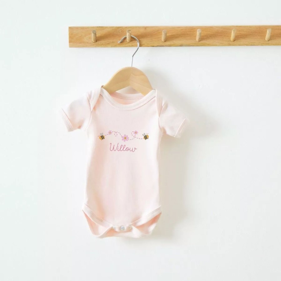 Baby (0-24 Mos) My 1st Years All Baby Clothing | Personalised Bumblebee Pink Bodysuit