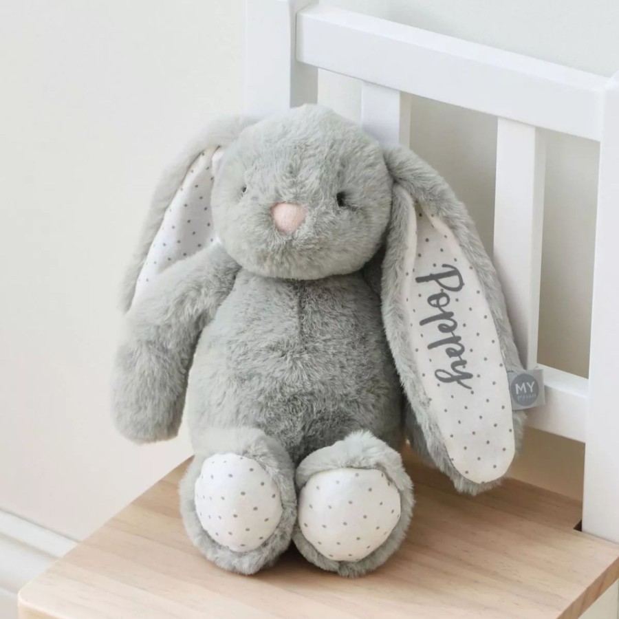 Toys & Books My 1st Years Cuddly Toys | Personalised Grey Bunny Soft Toy