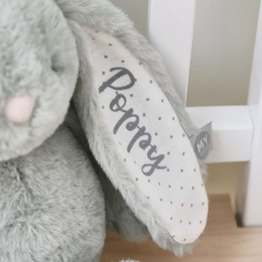 Toys & Books My 1st Years Cuddly Toys | Personalised Grey Bunny Soft Toy