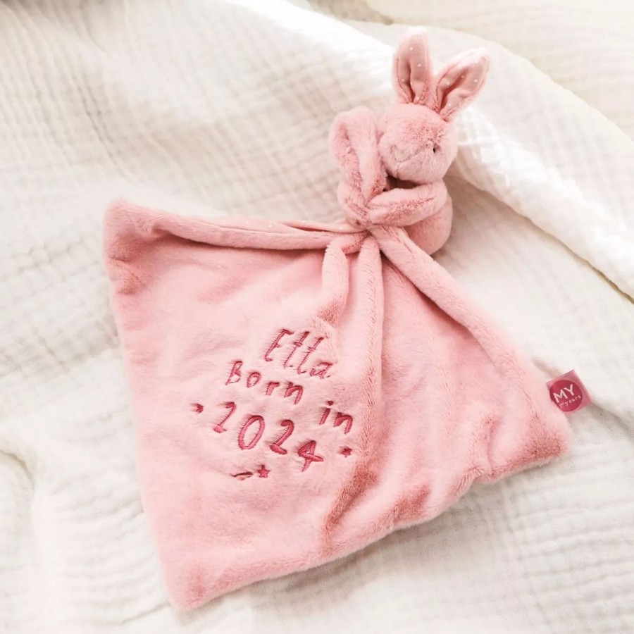 Toys & Books My 1st Years Comforters | Personalised Born In 2024 Pink Bunny Comforter