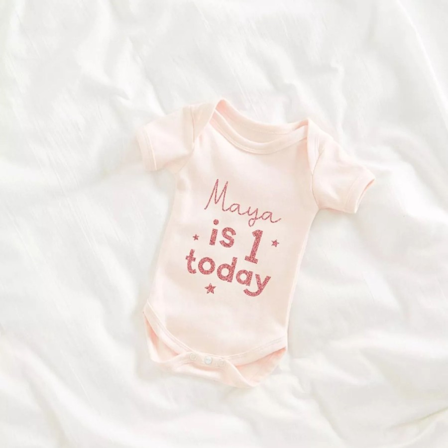 Baby (0-24 Mos) My 1st Years All Baby Clothing | Personalised 1St Birthday Pink Bodysuit