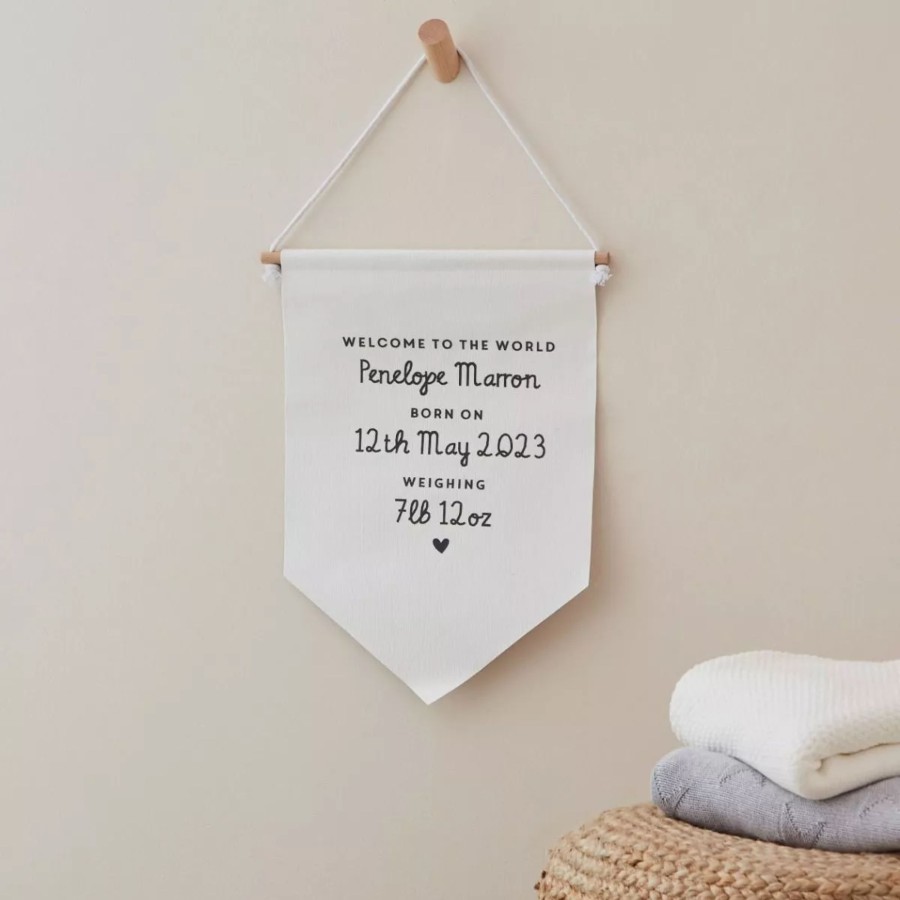 Furniture My 1st Years Wall Art & Prints | Personalised 'Welcome To The World' Wall Hanging